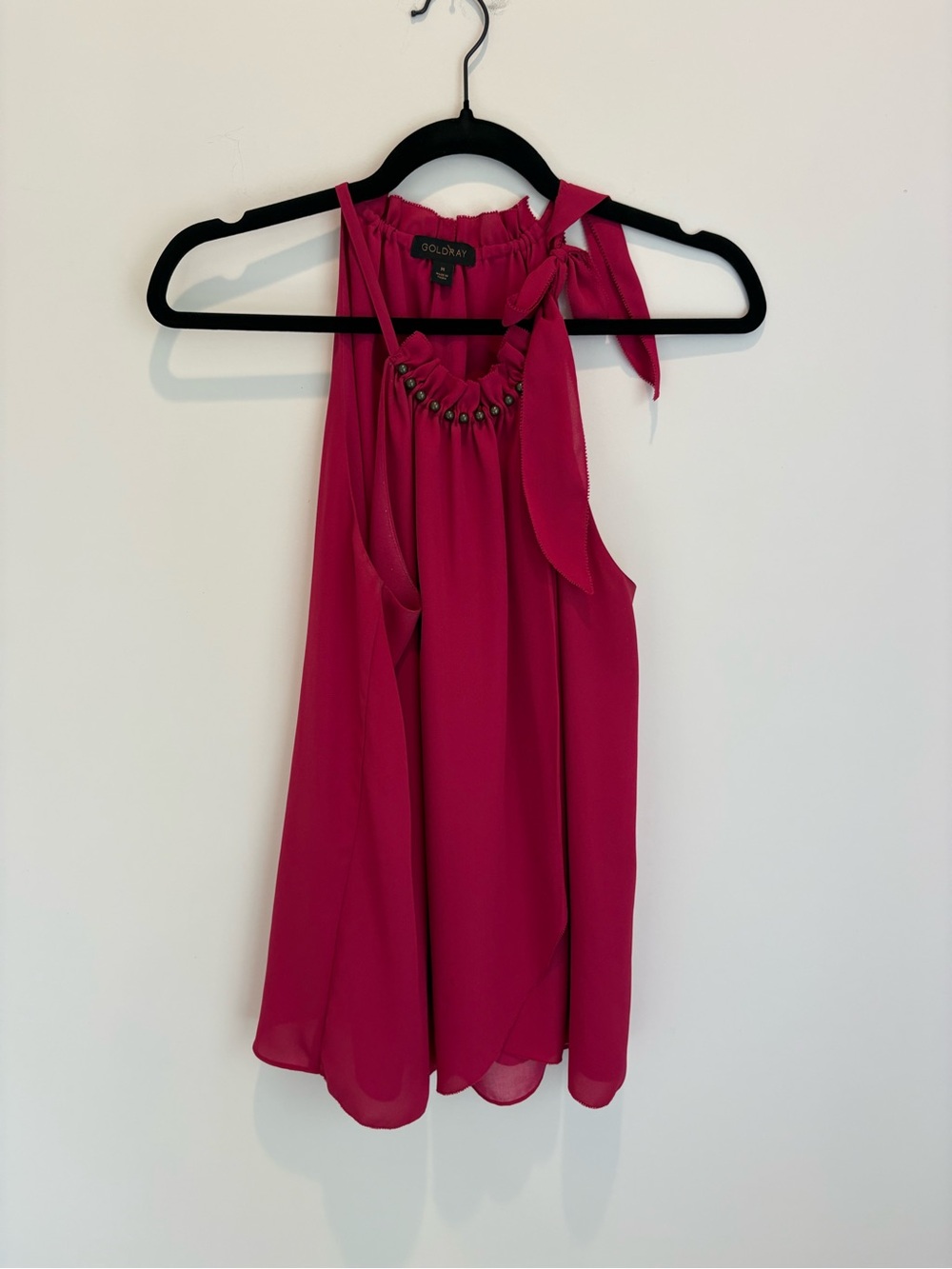 Goldray Fuchsia Halter Tie-Neck Camisole